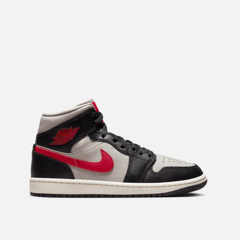 WMNS AIR JORDAN 1 MID - BLACK / RED / SAIL sold by Lapstone & Hammer