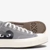 CDG PLAY X CONVERSE CHUCK 70 OX "BLACK HEART" - STEEL GREY sold by Lapstone & Hammer