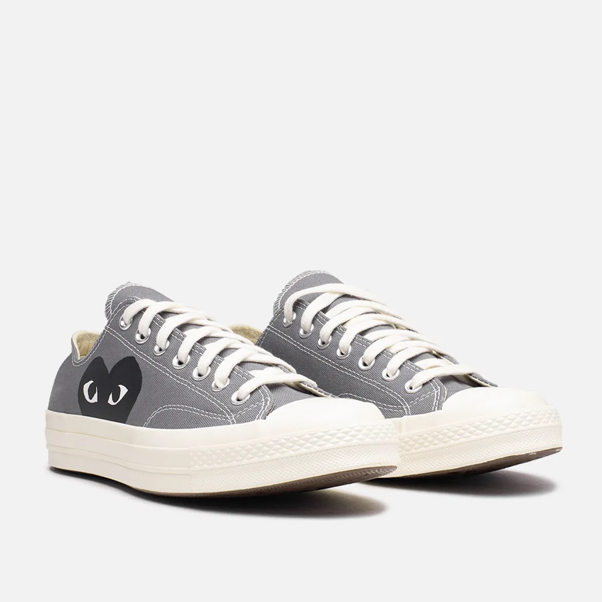 CDG PLAY X CONVERSE CHUCK 70 OX "BLACK HEART" - STEEL GREY sold by Lapstone & Hammer product image thumbnail 2