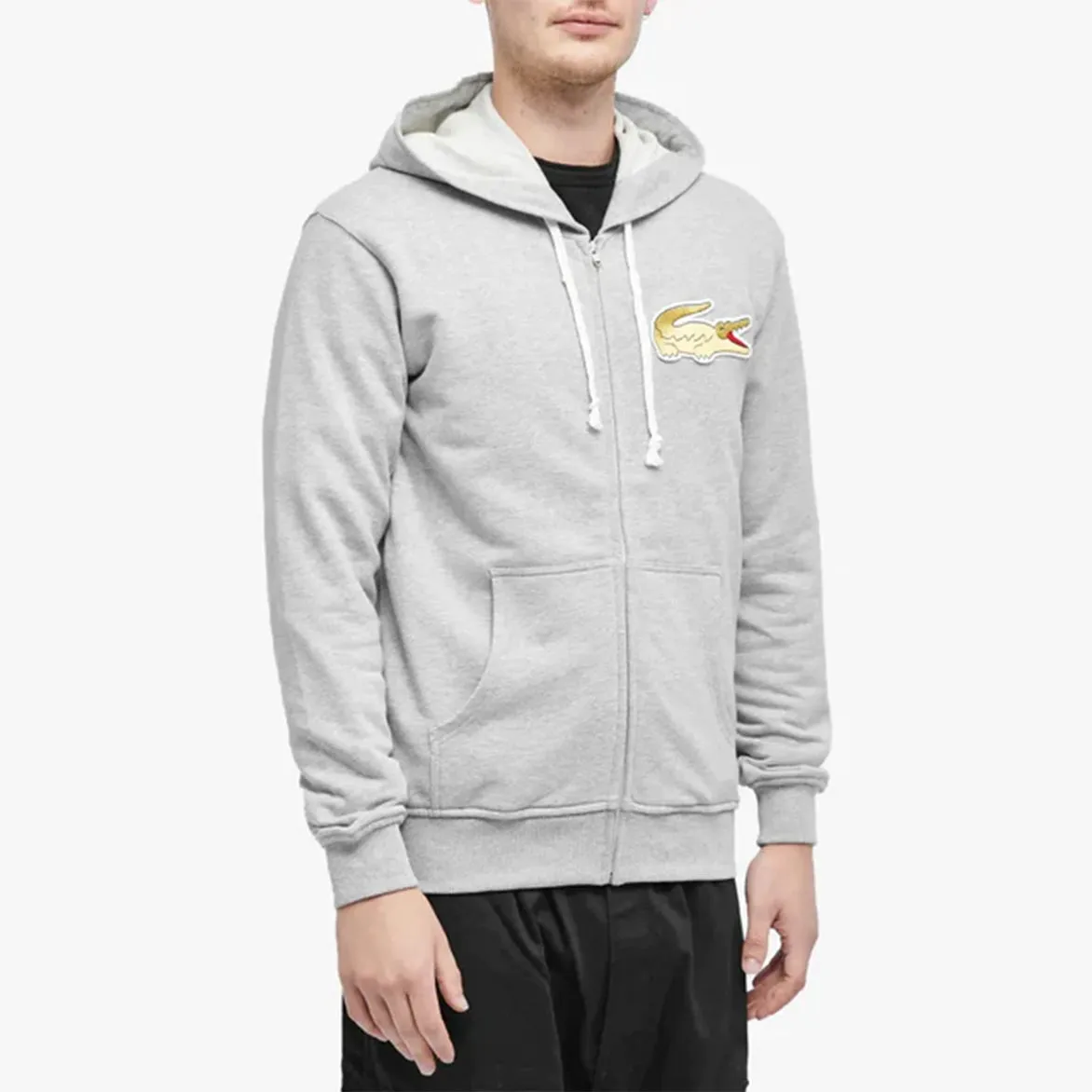 CDG X LACOSTE ZIP HOODIE - GREY sold by Lapstone & Hammer product image thumbnail 3
