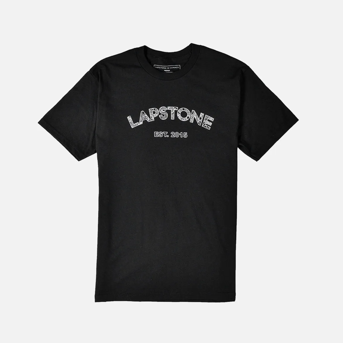 LAPSTONE ARCH DECO TEE - BLACK / WHITE sold by Lapstone & Hammer