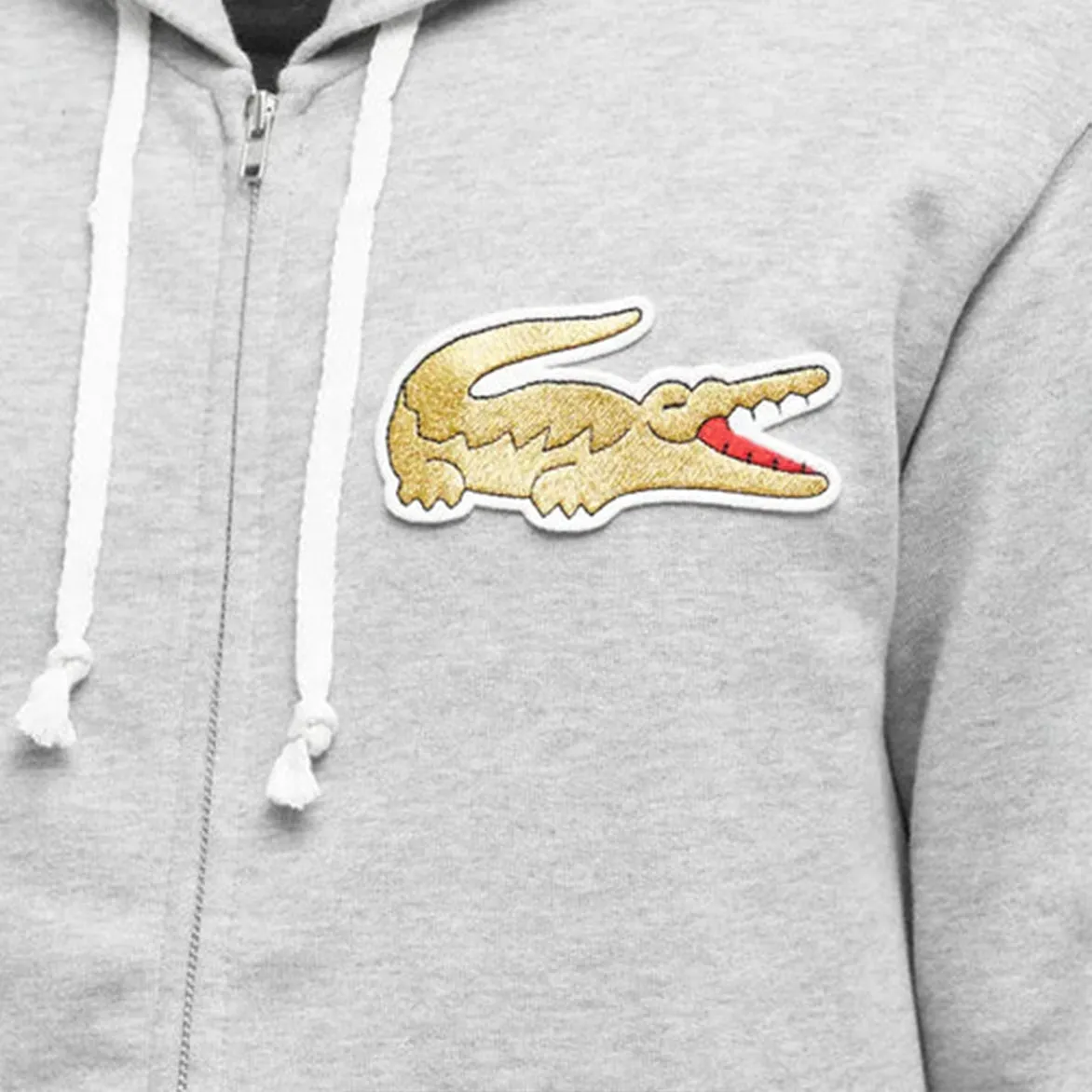 CDG X LACOSTE ZIP HOODIE - GREY sold by Lapstone & Hammer product image thumbnail 2