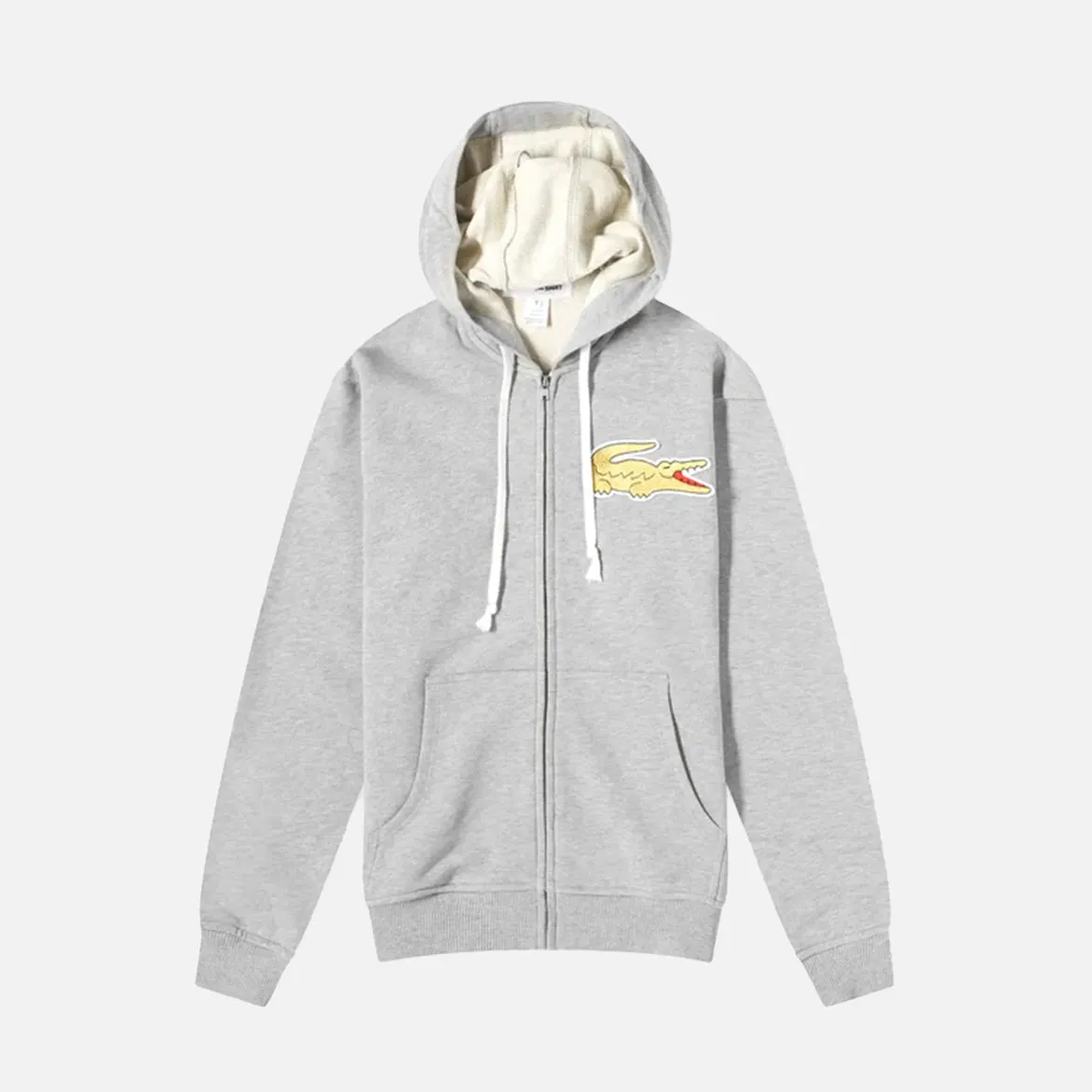 CDG X LACOSTE ZIP HOODIE - GREY sold by Lapstone & Hammer