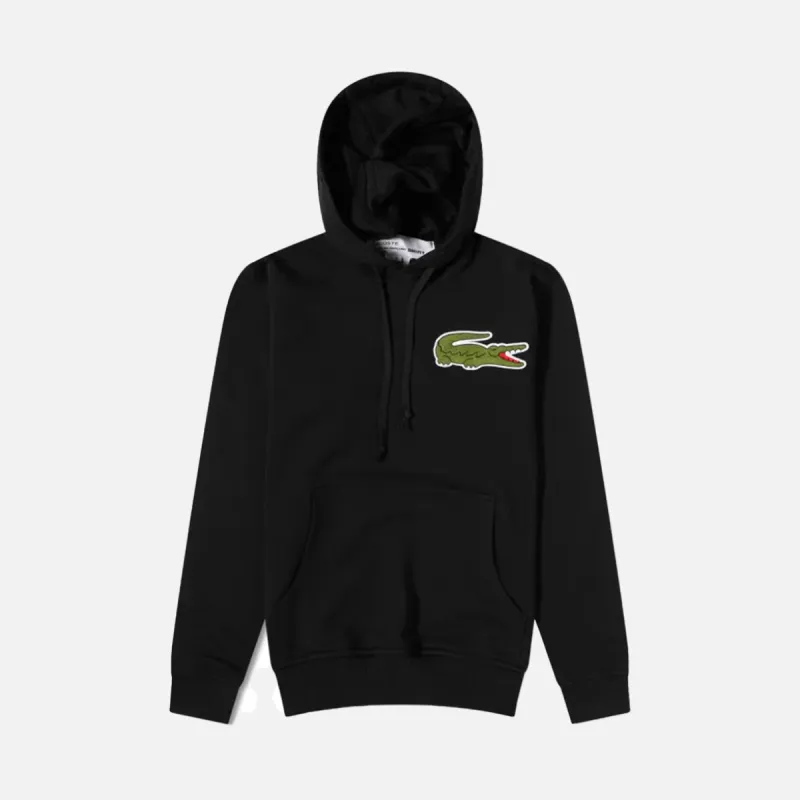 CDG X LACOSTE CROC HOODIE - BLACK sold by Lapstone & Hammer