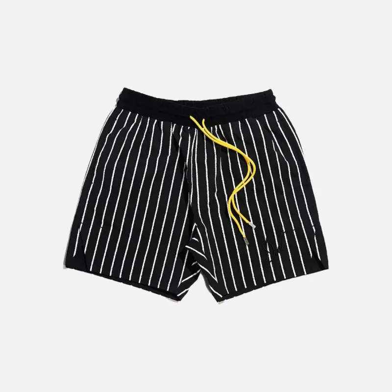PINSTRIPE SHORTS - BLACK sold by Lapstone & Hammer