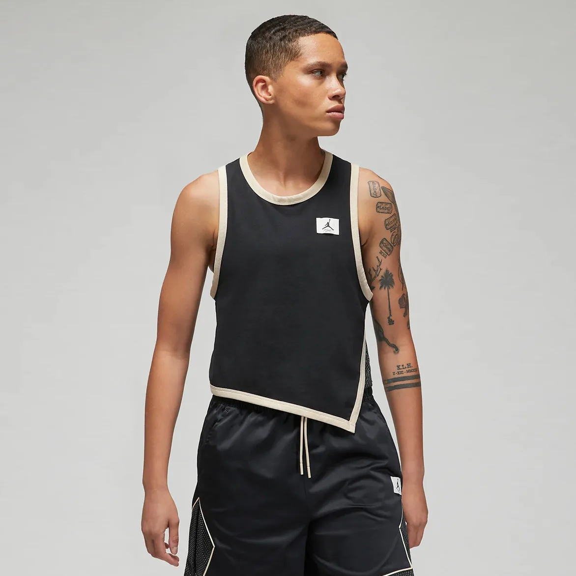 WMNS JORDAN ESSENTIAL JERSEY TANK - BLACK / DARK SMOKE / SANDDRIFT sold by Lapstone & Hammer