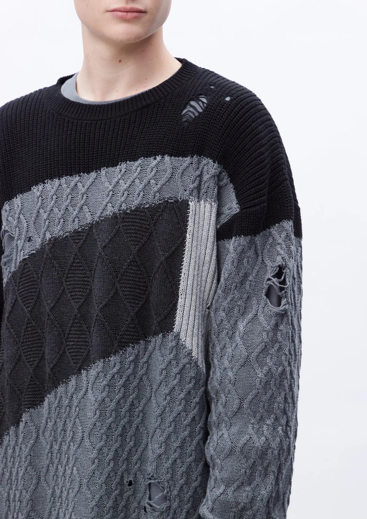 PATCHWORK SWEATER - BLACK sold by Lapstone & Hammer product image thumbnail 2