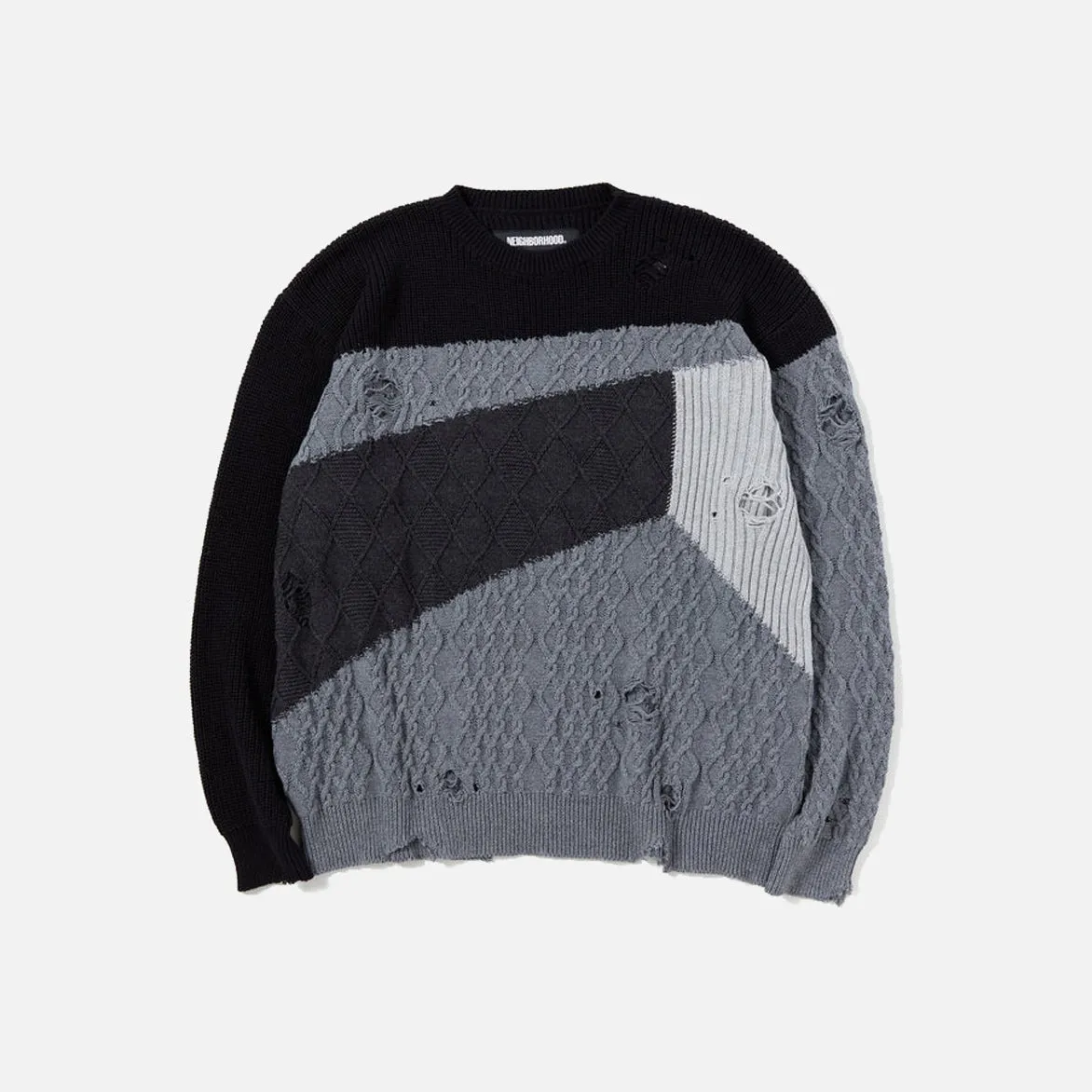 PATCHWORK SWEATER - BLACK sold by Lapstone & Hammer