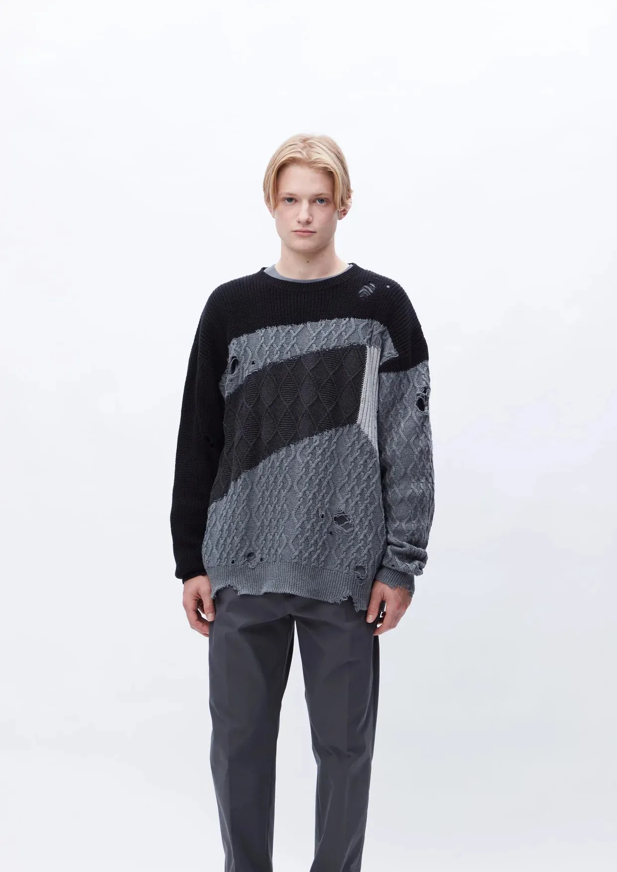 PATCHWORK SWEATER - BLACK sold by Lapstone & Hammer product image thumbnail 4