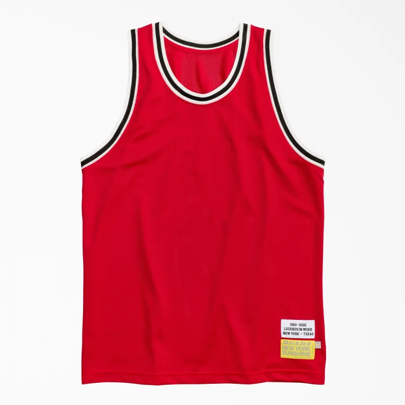 NYS X DICKIES 'SUN-DYED IN TEXAS' BASKETBALL JERSEY - RED sold by Lapstone & Hammer