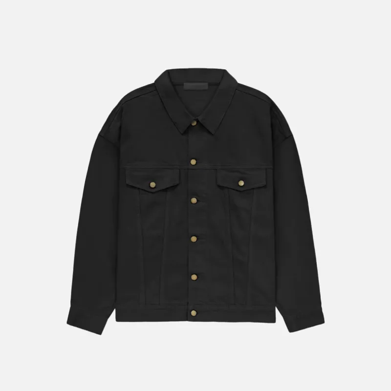 ESSENTIALS DENIM JACKET - JET BLACK sold by Lapstone & Hammer
