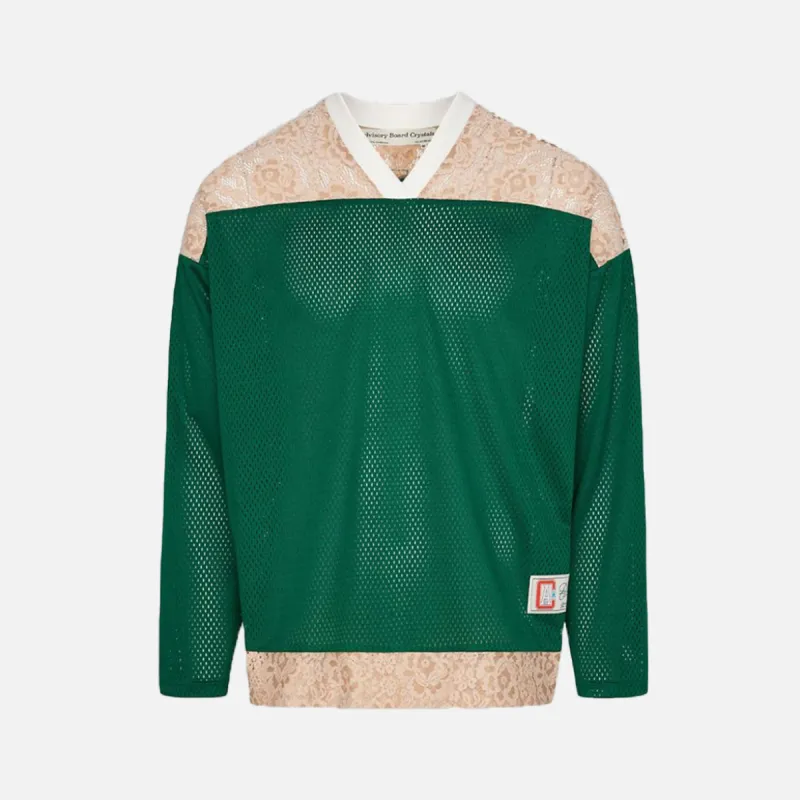 JUXTAPOSITION LACE/MESH HOCKEY SHIRT - GREEN sold by Lapstone & Hammer
