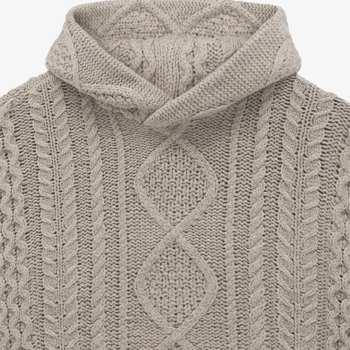 ESSENTIALS CABLE KNIT HOODIE - CORE HEATHER sold by Lapstone & Hammer product image thumbnail 3