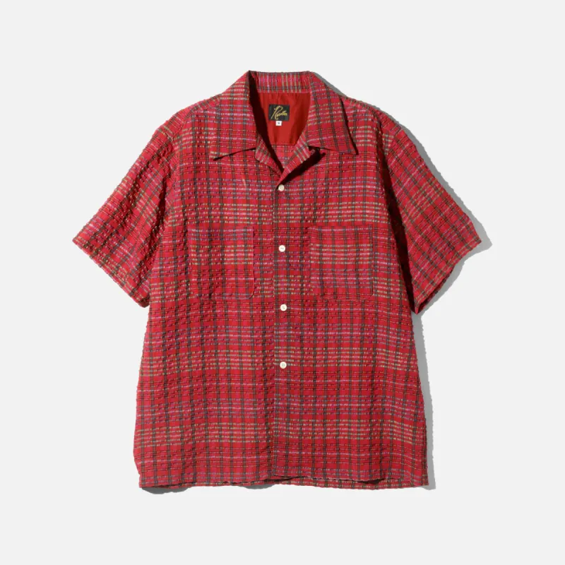 S/S ONE-UP SHIRT - PE/R CHIFFON SUCKER PLAID - RED sold by Lapstone & Hammer