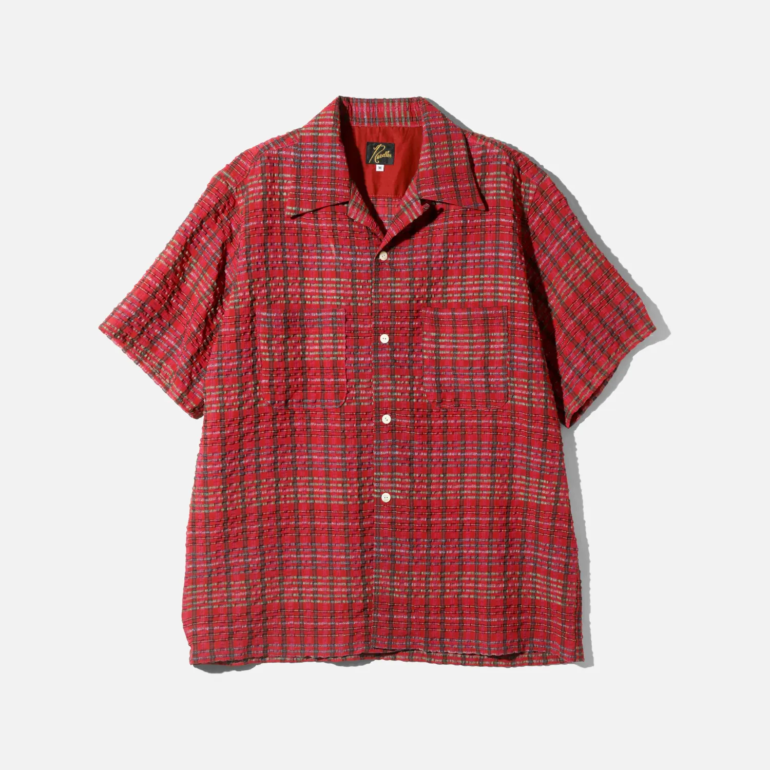 S/S ONE-UP SHIRT - PE/R CHIFFON SUCKER PLAID - RED sold by Lapstone & Hammer