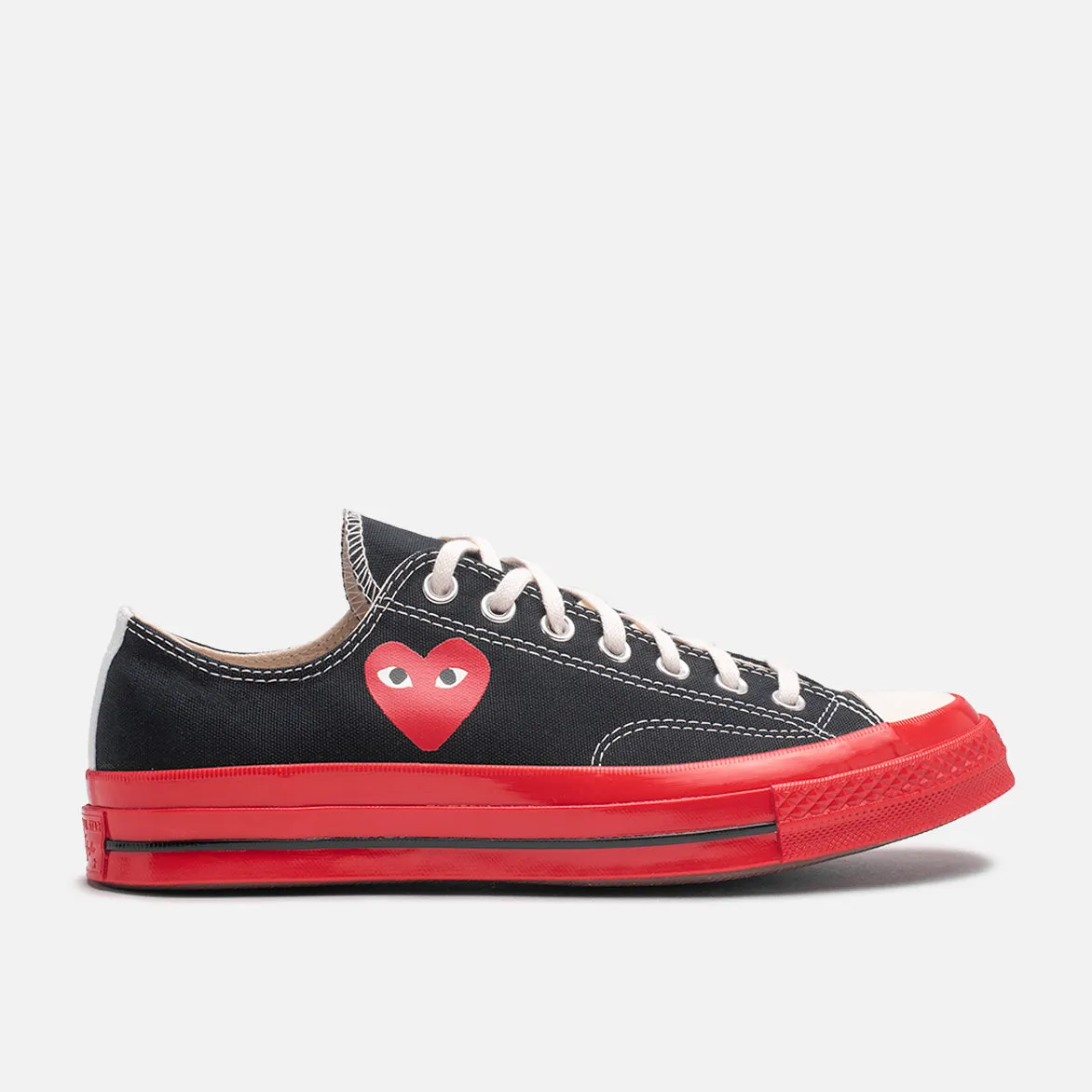 CDG PLAY X CONVERSE CHUCK 70 OX - BLACK / RED sold by Lapstone & Hammer