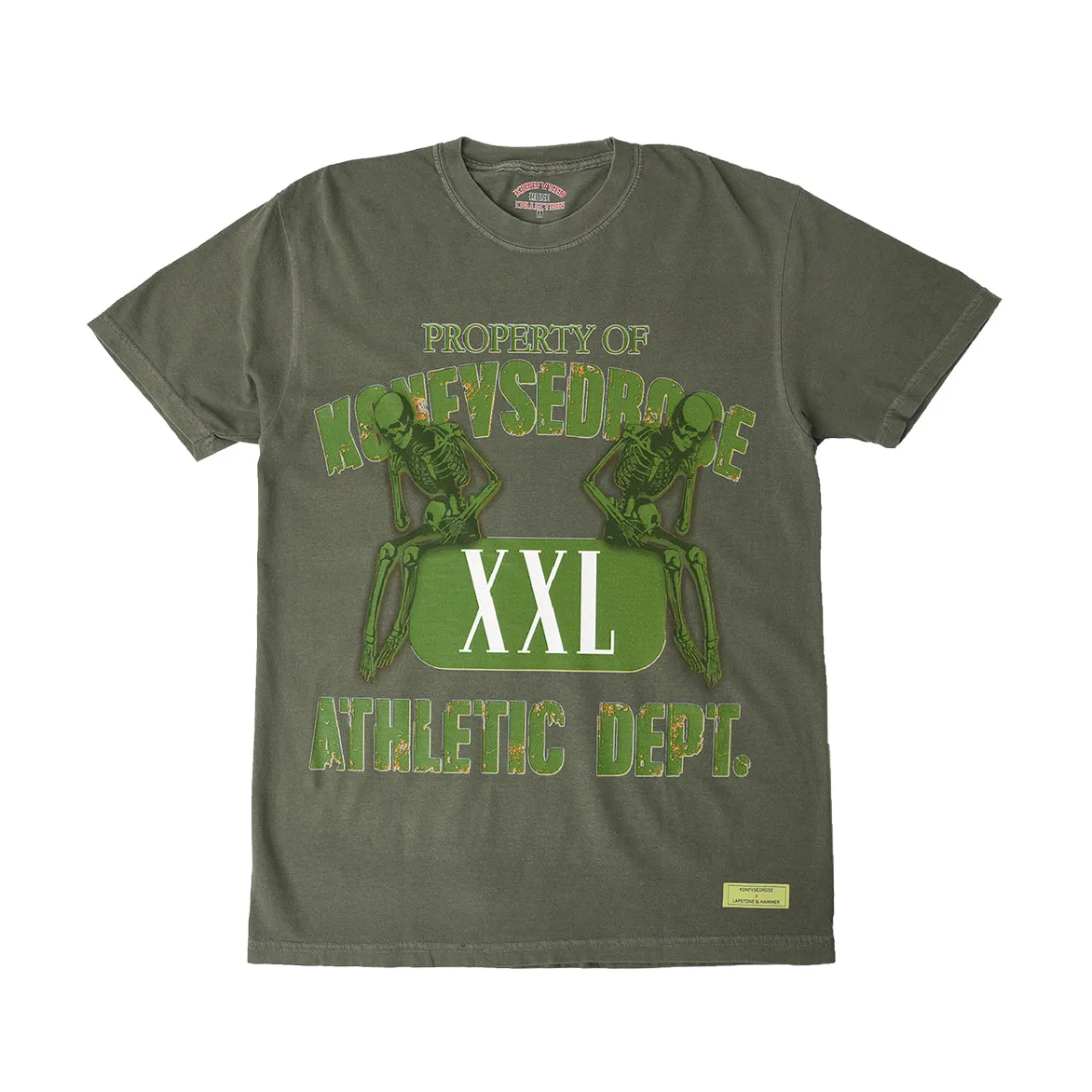 KONFVSEDROSE FOR LAPSTONE "ATHLETIC DEPT" TEE - MOSS sold by Lapstone & Hammer