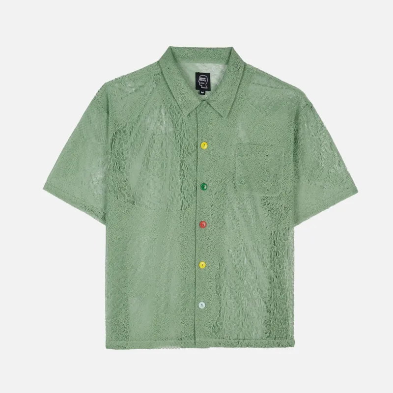 ENGINEERED MESH SHORT SLEEVE BUTTON UP - GREEN sold by Lapstone & Hammer