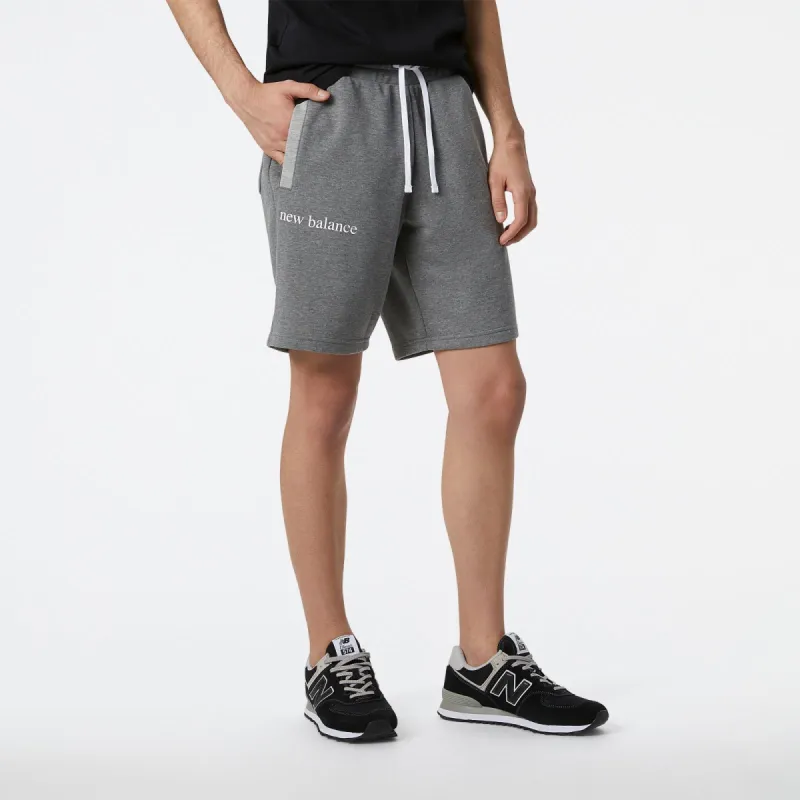 NB Essentials New Balance Fleece Short - Heather charcoal sold by Lapstone & Hammer