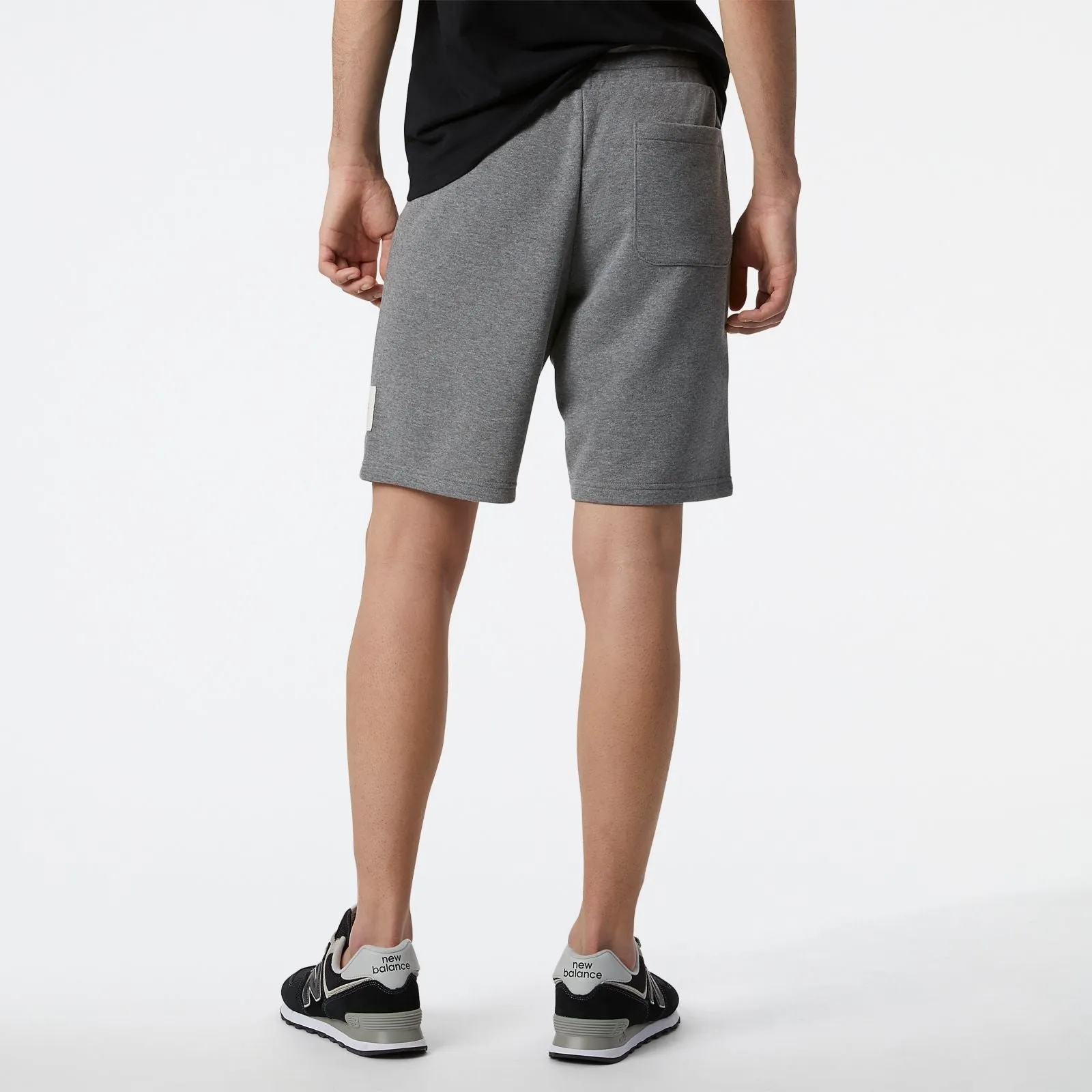 NB Essentials New Balance Fleece Short - Heather charcoal sold by Lapstone & Hammer product image thumbnail 3