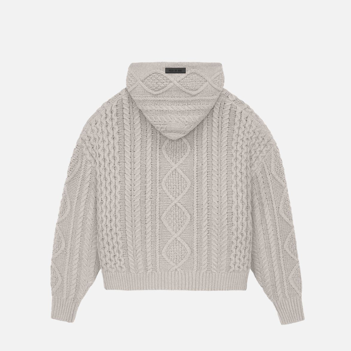ESSENTIALS CABLE KNIT HOODIE - SILVER CLOUD sold by Lapstone & Hammer product image thumbnail 2