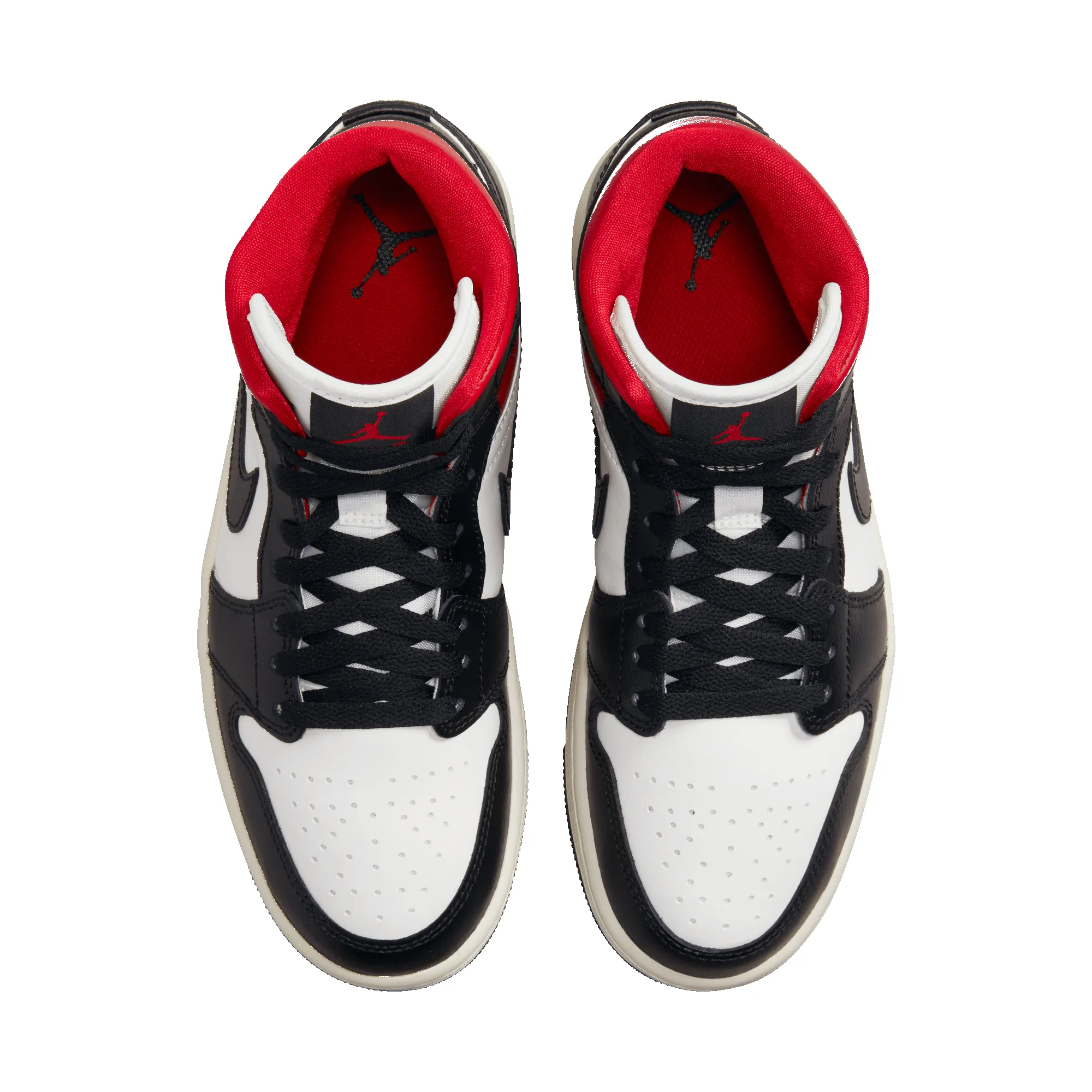 WMNS AIR JORDAN 1 MID - BLACK / GYM RED sold by Lapstone & Hammer product image thumbnail 5