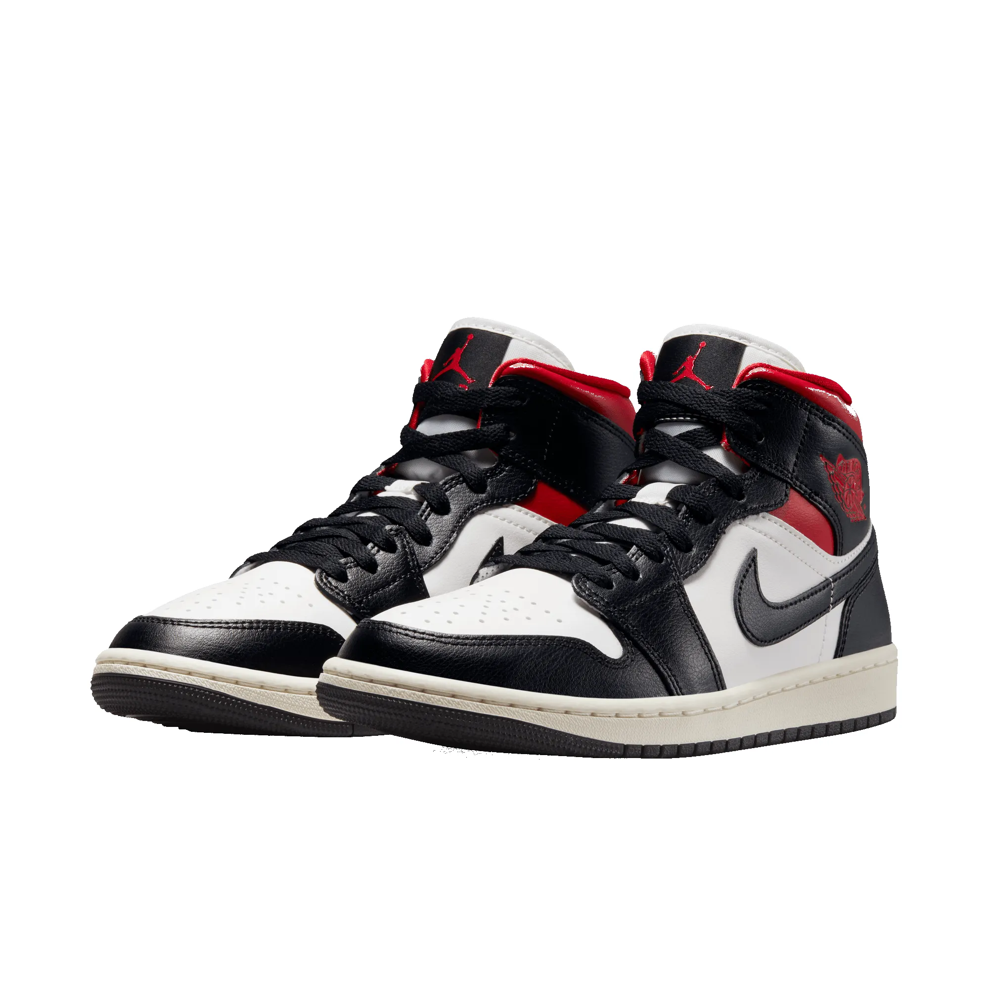 WMNS AIR JORDAN 1 MID - BLACK / GYM RED sold by Lapstone & Hammer product image thumbnail 2