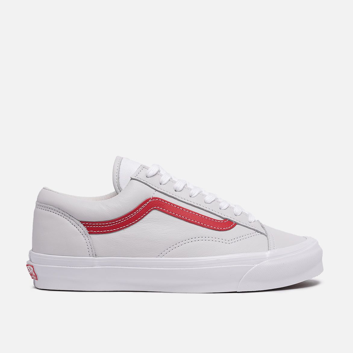 VANS VAULT OG STYLE 36 LX LEATHER - RED / TRUE WHITE sold by Lapstone & Hammer