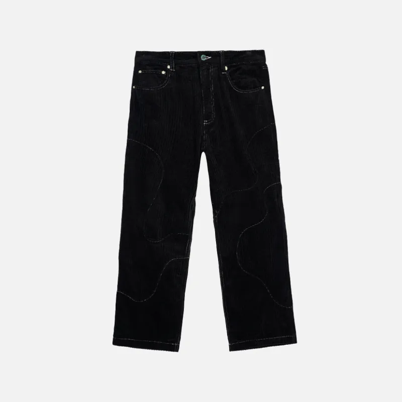 ORGANIC PANELED CORDUROY PANTS - BLACK sold by Lapstone & Hammer