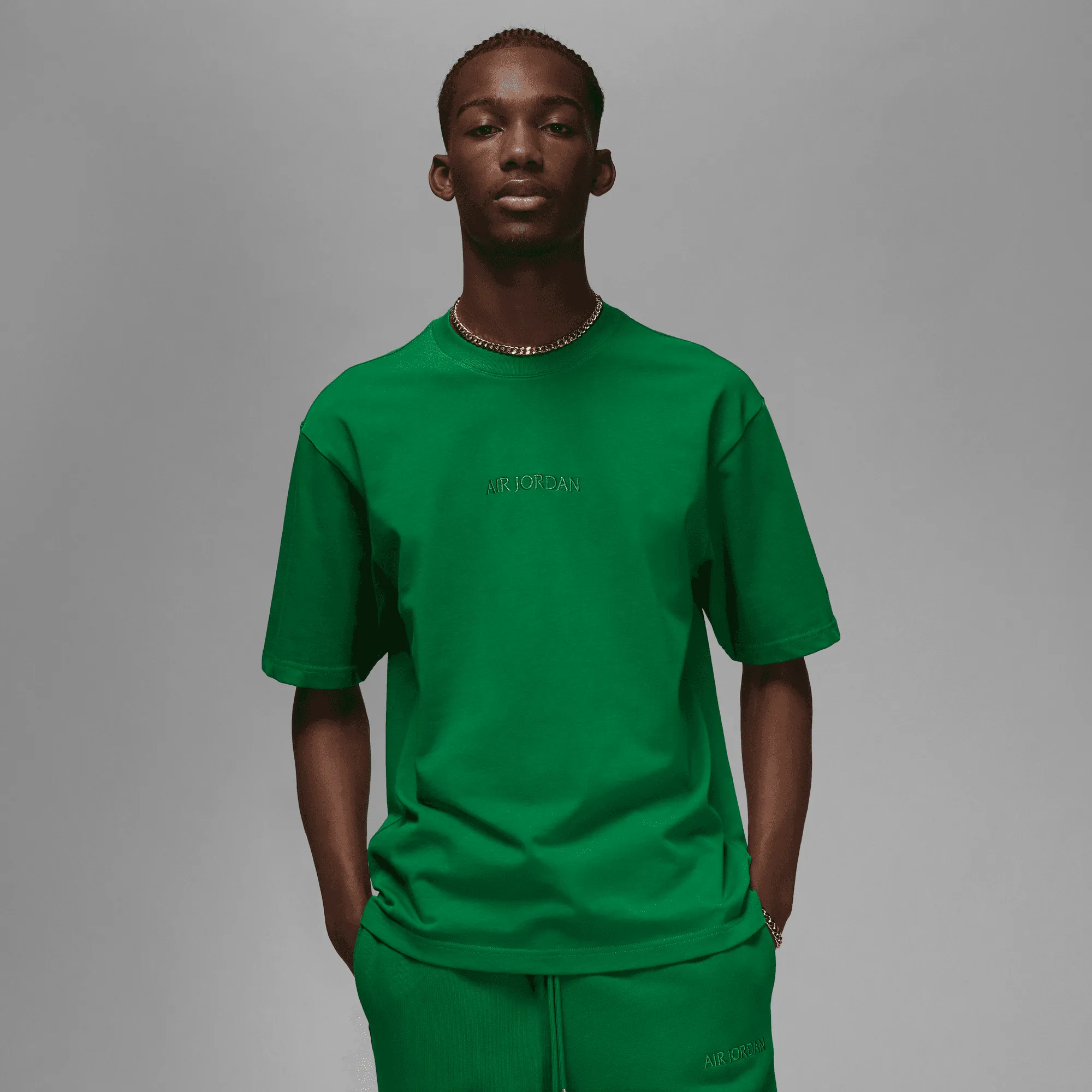 JORDAN WORDMARK MEN`S S/S TEE - GREEN sold by Lapstone & Hammer
