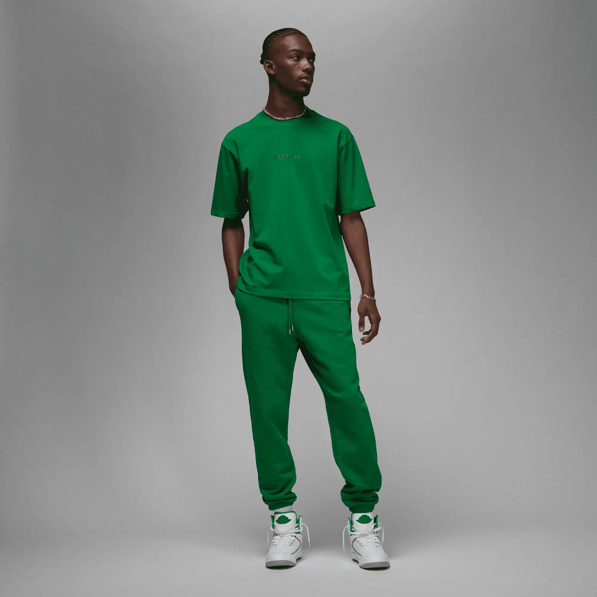 JORDAN WORDMARK MEN`S S/S TEE - GREEN sold by Lapstone & Hammer product image thumbnail 2