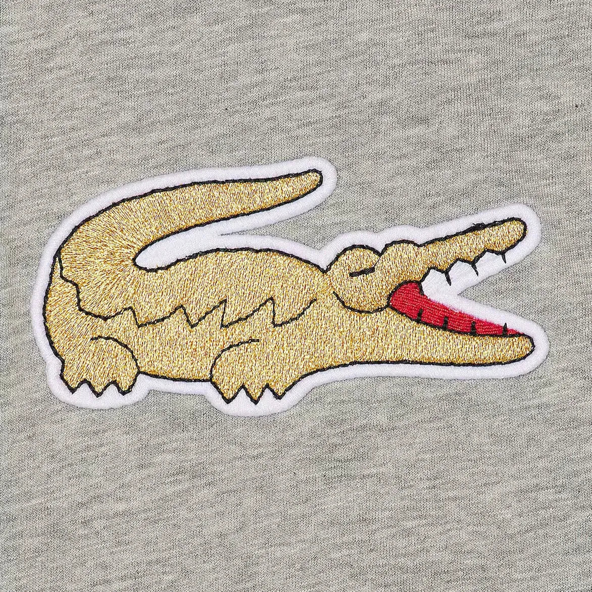 CDG X LACOSTE CROC LOGO TEE - GREY sold by Lapstone & Hammer product image thumbnail 2