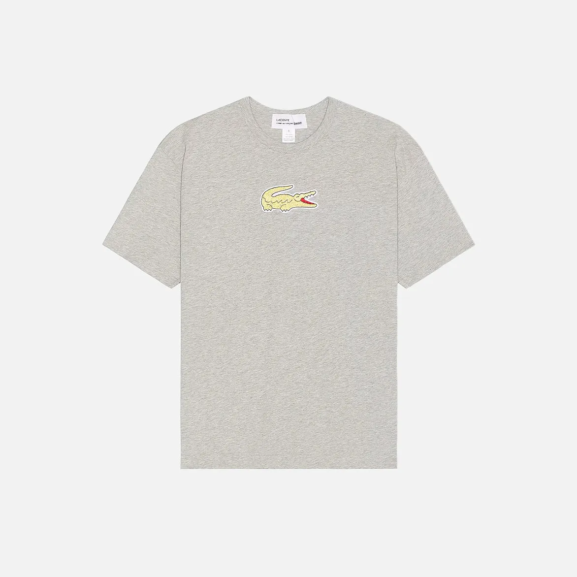 CDG X LACOSTE CROC LOGO TEE - GREY sold by Lapstone & Hammer