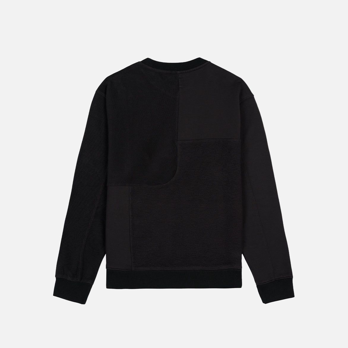 PANELED LONG SLEEVE CREWNECK - BLACK sold by Lapstone & Hammer product image thumbnail 2