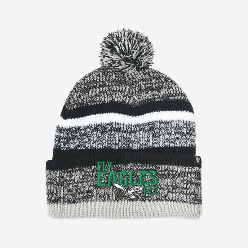 FLY EAGLES FLY NORTHWARD CUFF KNIT HAT - BLACK / WHITE / KELLY GREEN made by 47
