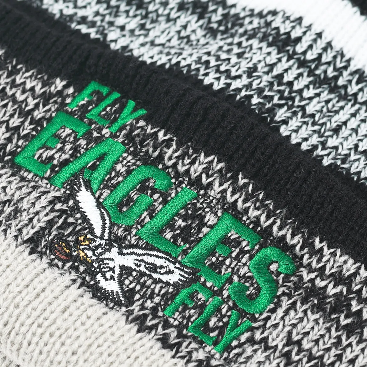 FLY EAGLES FLY NORTHWARD CUFF KNIT HAT - BLACK / WHITE / KELLY GREEN sold by Lapstone & Hammer product image thumbnail 3
