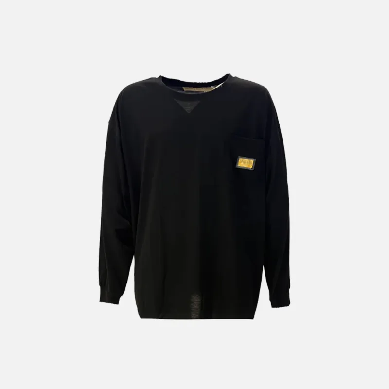 ABC.123.LIGHTWEIGHT L/S POCKET TEE - BLACK sold by Lapstone & Hammer