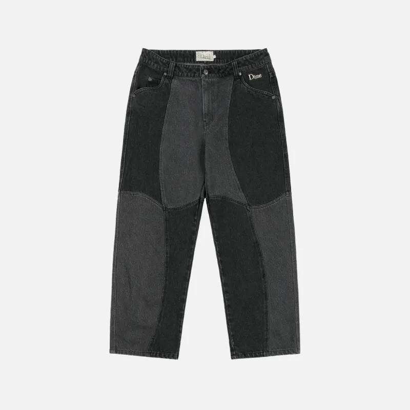 BLOCKED RELAXED DENIM PANTS - BLACK sold by Lapstone & Hammer