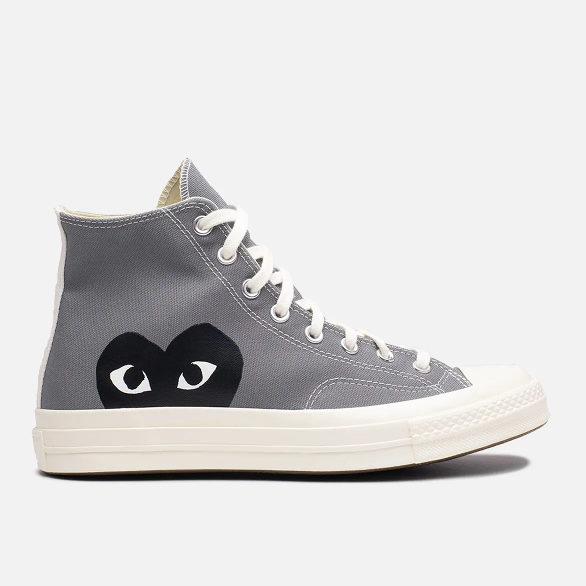 CDG PLAY X CONVERSE CHUCK 70 HIGH "BLACK HEART" - STEEL GREY sold by Lapstone & Hammer