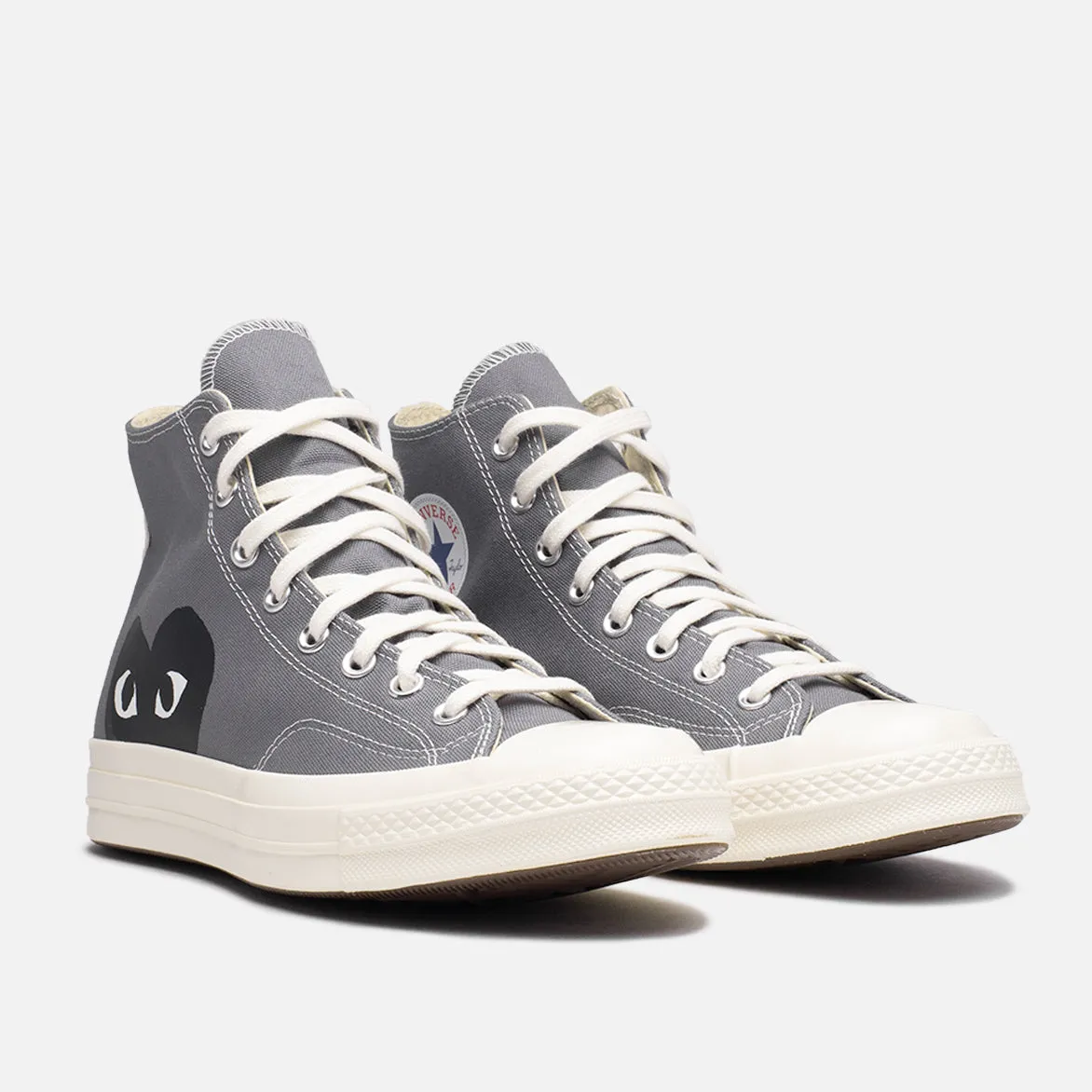 CDG PLAY X CONVERSE CHUCK 70 HIGH "BLACK HEART" - STEEL GREY sold by Lapstone & Hammer product image thumbnail 2