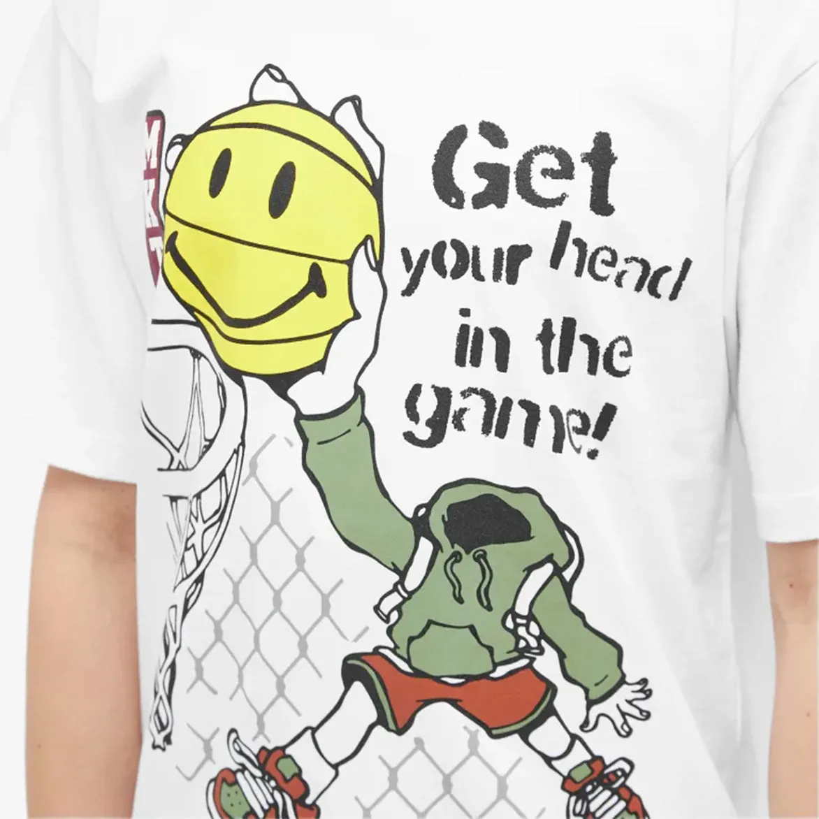 SMILEY HEAD IN THE GAME T-SHIRT - WHITE sold by Lapstone & Hammer product image thumbnail 2