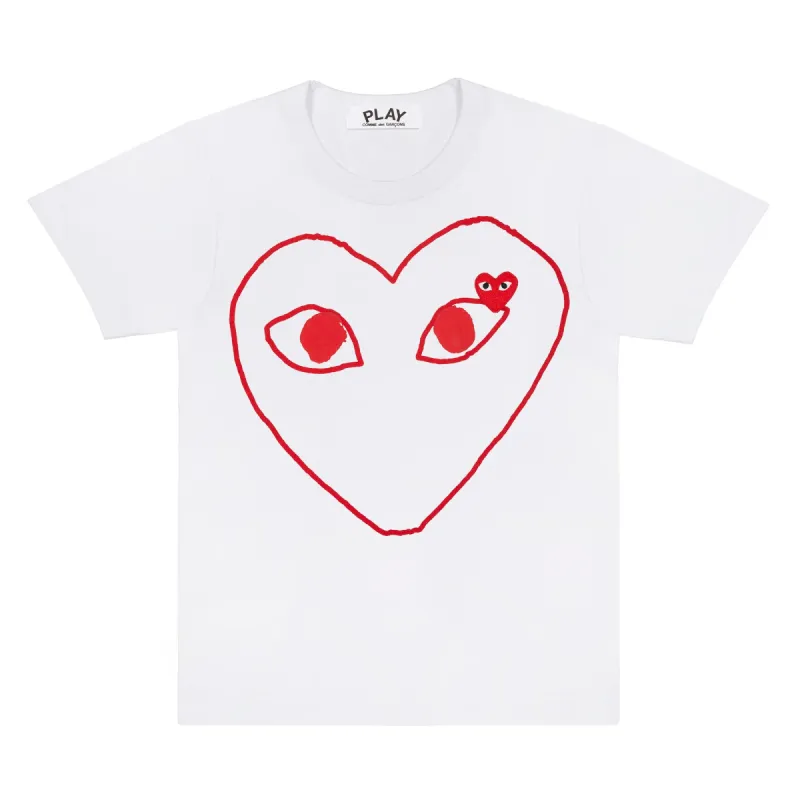 WMNS RED HEART OUTLINE TEE SHIRT - RED sold by Lapstone & Hammer