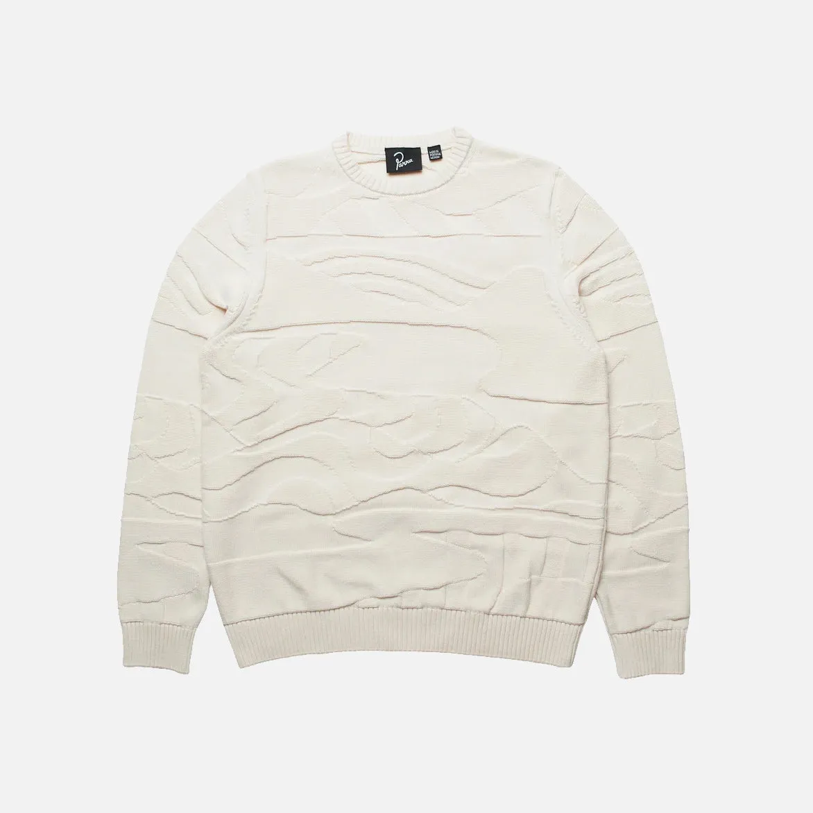 LANDSCAPED KNITTED PULLOVER - OFF WHITE sold by Lapstone & Hammer