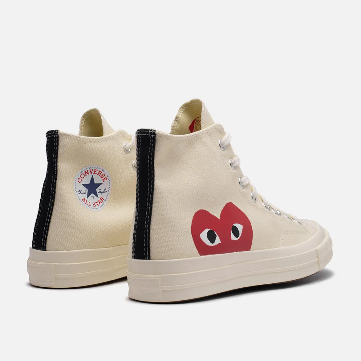 CDG PLAY x CONVERSE CHUCK TAYLOR ALL STAR '70 HI - WHITE sold by Lapstone & Hammer product image thumbnail 3