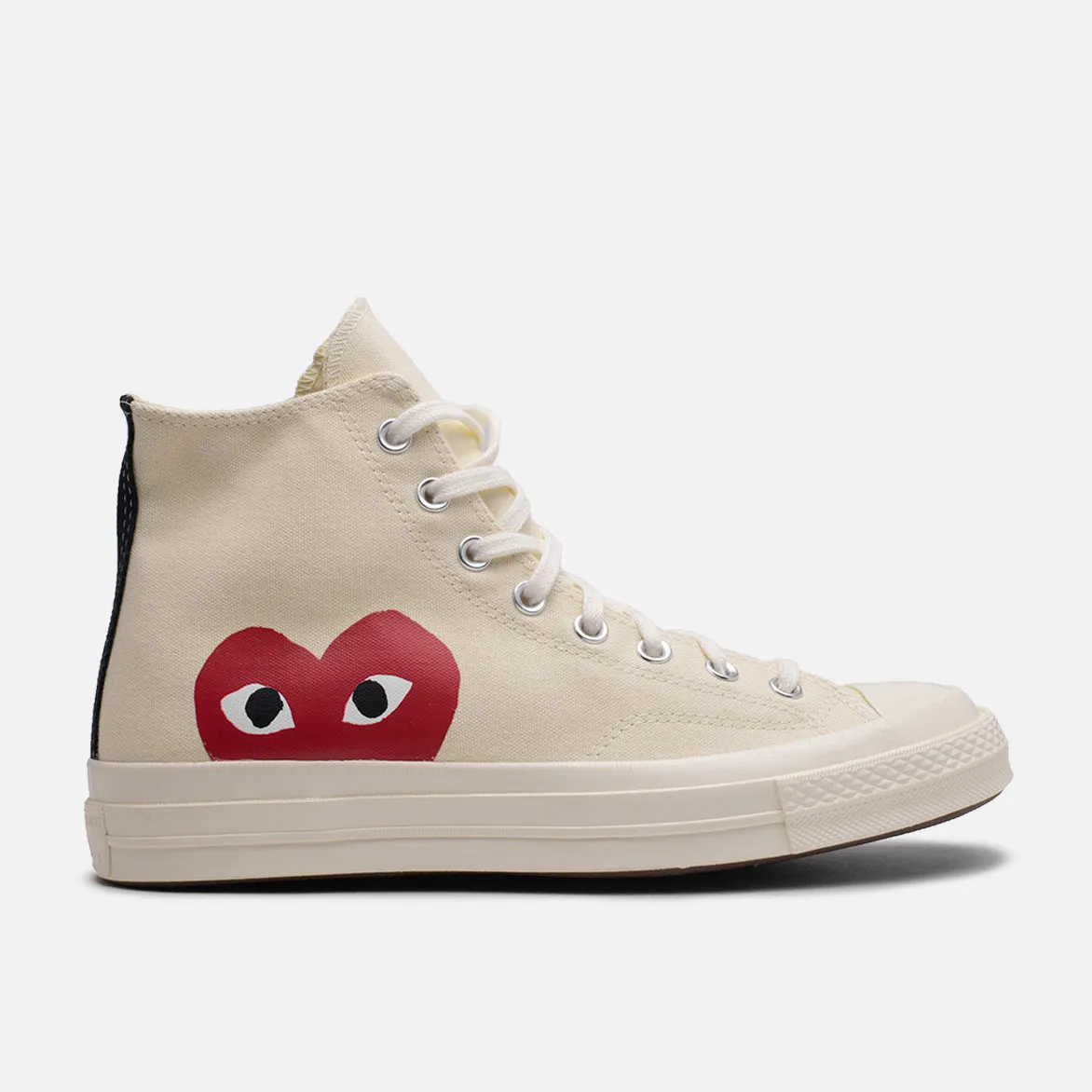 CDG PLAY x CONVERSE CHUCK TAYLOR ALL STAR '70 HI - WHITE sold by Lapstone & Hammer