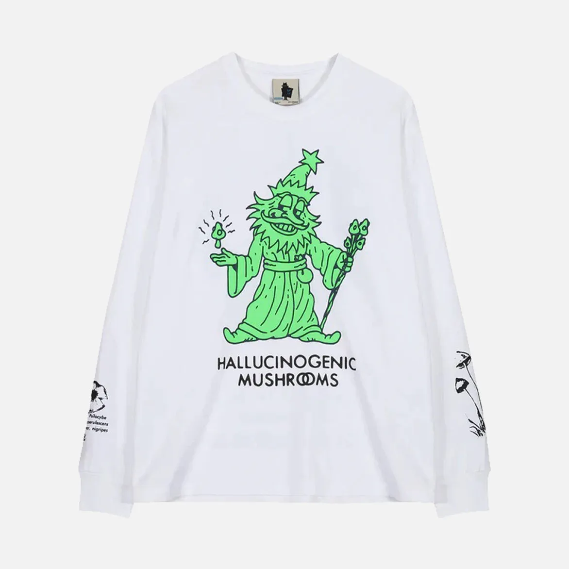 HALLUCINOGENIC WIZ LS TEE - WHITE sold by Lapstone & Hammer