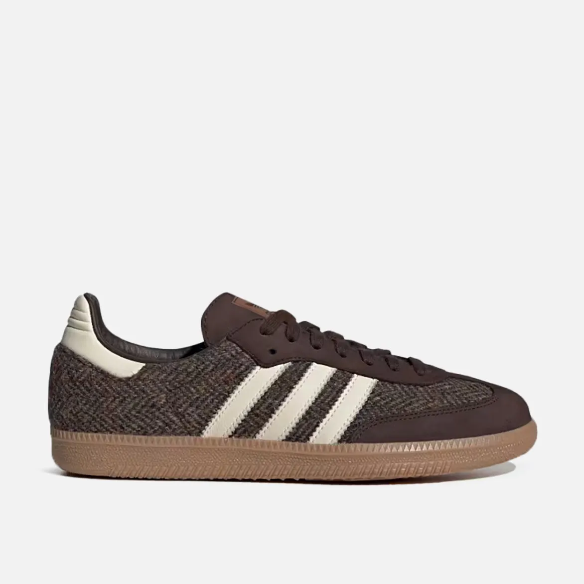 SAMBA OG "HARRIS TWEED" - DARK BROWN / CREAM WHITE sold by Lapstone & Hammer