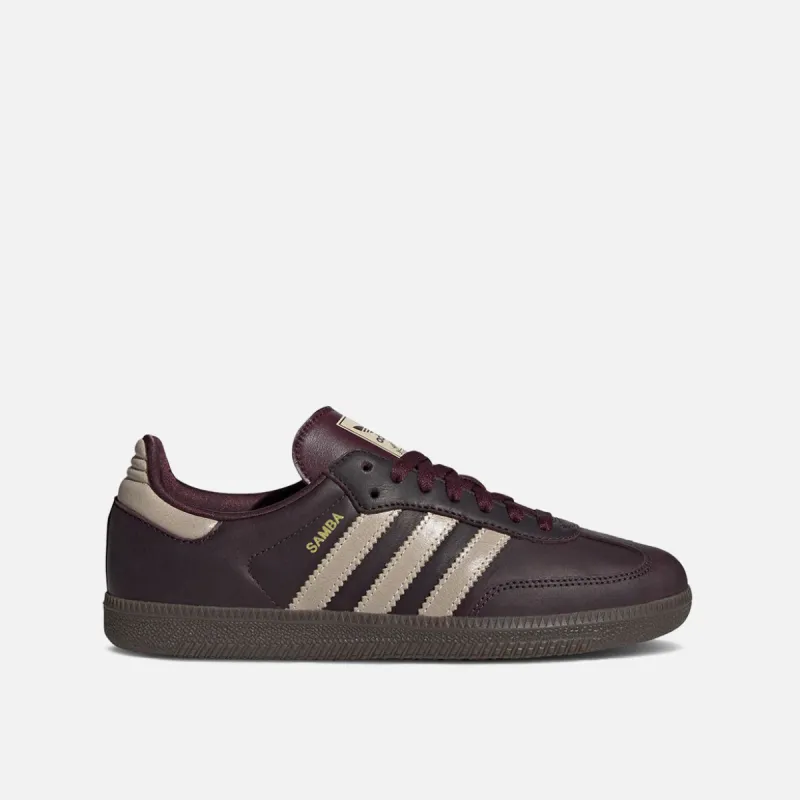WMNS SAMBA OG - MAROON / CRYSTAL SAND / GOLD METALLIC sold by Lapstone & Hammer