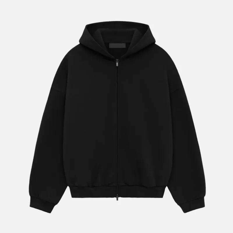 ESSENTIALS HEAVY FLEECE FULLZIP HOODIE - BLACK sold by Lapstone & Hammer