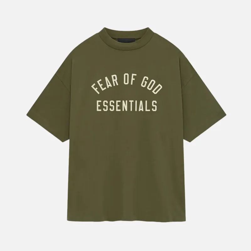 ESSENTIALS JERSEY CREWNECK TEE - MILITARY sold by Lapstone & Hammer